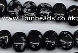 CNG31 15.5 inches 11*15mm nuggets snowflake obsidian gemstone beads