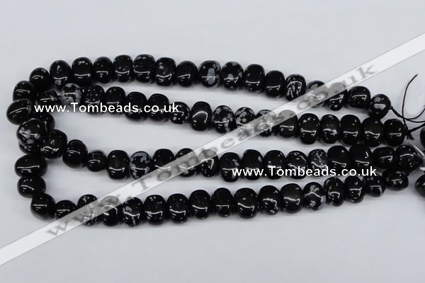 CNG31 15.5 inches 11*15mm nuggets snowflake obsidian gemstone beads