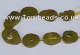 CNG3101 15.5 inches 25*30mm - 35*50mm freeform plated druzy agate beads