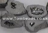 CNG3161 15.5 inches 13*18mm - 18*25mm freeform plated druzy agate beads