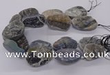 CNG3195 15.5 inches 30*40mm - 35*50mm freeform plated druzy agate beads