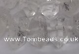 CNG3197 10*20mm - 15*30mm faceted nuggets white crystal beads