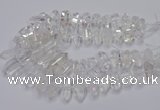 CNG3200 10*25mm - 12*45mm faceted nuggets white crystal beads