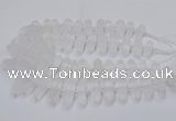 CNG3208 10*25mm - 12*45mm faceted nuggets matte white crystal beads