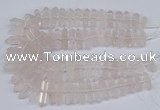 CNG3217 10*25mm - 12*50mm faceted nuggets rose quartz beads