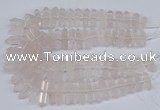 CNG3217 10*25mm - 12*50mm faceted nuggets rose quartz beads