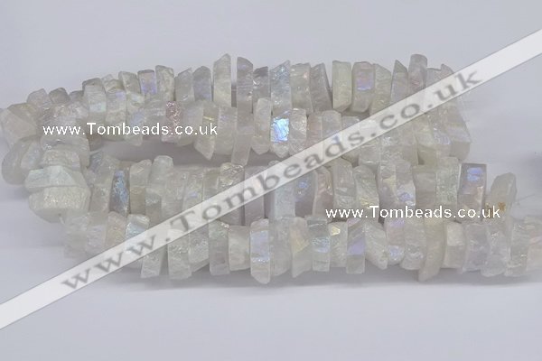 CNG3235 15.5 inches 20*25mm - 25*30mm nuggets plated white crystal beads