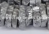 CNG3236 15.5 inches 20*25mm - 25*30mm nuggets plated white crystal beads