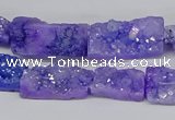 CNG3251 15.5 inches 8*15mm - 11*20mm freeform plated druzy agate beads