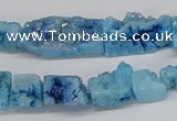 CNG3253 15.5 inches 8*15mm - 11*20mm freeform plated druzy agate beads