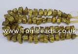 CNG3267 10*15mm - 20*30mm nuggets plated white crystal beads