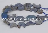 CNG3309 20*30mm - 30*45mm freeform plated druzy agate beads