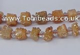 CNG3321 15.5 inches 4*6mm - 8*10mm nuggets plated druzy agate beads