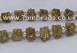 CNG3325 15.5 inches 4*6mm - 8*10mm nuggets plated druzy agate beads