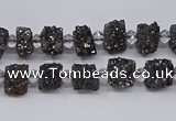 CNG3330 15.5 inches 4*6mm - 8*10mm nuggets plated druzy agate beads