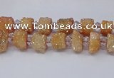 CNG3334 15.5 inches 6*8mm - 10*14mm nuggets plated druzy agate beads