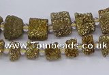 CNG3337 15.5 inches 6*8mm - 10*14mm nuggets plated druzy agate beads