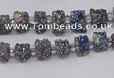 CNG3339 15.5 inches 6*8mm - 10*14mm nuggets plated druzy agate beads