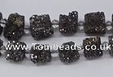 CNG3342 15.5 inches 6*8mm - 10*14mm nuggets plated druzy agate beads