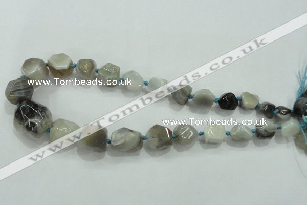 CNG335 15.5 inches 8*10mm - 15*18mm faceted nuggets agate beads