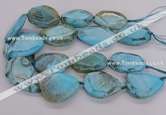 CNG3361 15.5 inches 30*35mm - 35*45mm faceted freeform agate beads