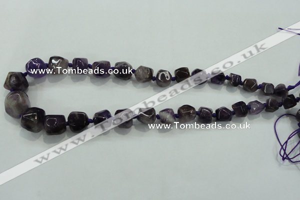 CNG337 15.5 inches 8*10mm - 15*18mm faceted nuggets amethyst beads