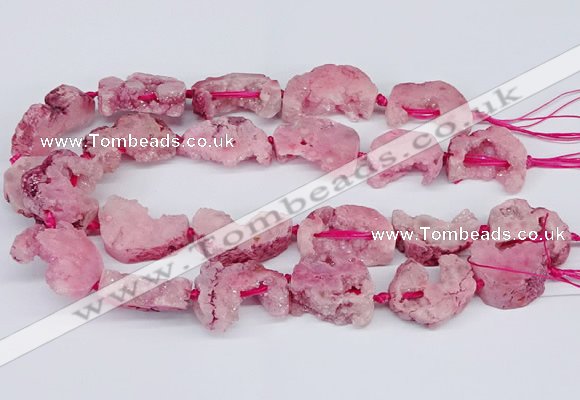 CNG3376 20*30mm - 30*45mm freeform plated druzy agate beads