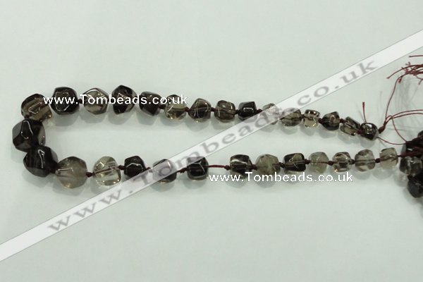 CNG340 15.5 inches 8*10mm - 15*18mm faceted nuggets smoky quartz beads