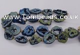 CNG3418 15.5 inches 18*25mm - 30*35mm freeform plated druzy agate beads