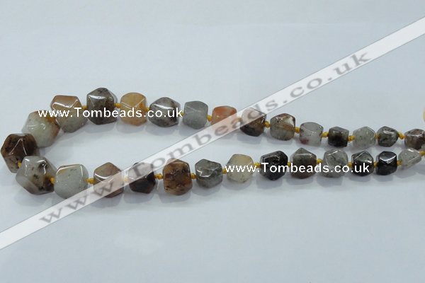 CNG342 15.5 inches 8*10mm - 15*18mm faceted nuggets colorfull-phantom beads