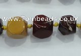 CNG343 15.5 inches 8*10mm - 15*18mm faceted nuggets mookaite jasper beads