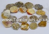 CNG3467 15.5 inches 30*35mm - 35*45mm freeform chrysanthemum agate beads