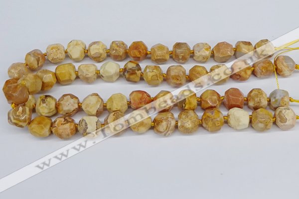 CNG3500 15.5 inches 12mm - 14mm faceted nuggets agate beads