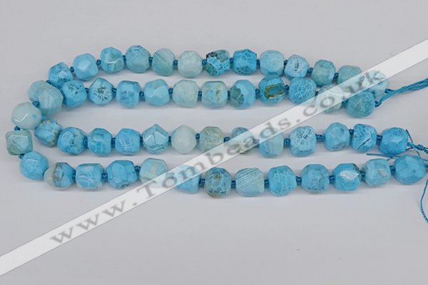 CNG3502 15.5 inches 12mm - 14mm faceted nuggets agate beads