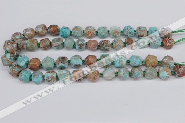 CNG3504 15.5 inches 12mm - 14mm faceted nuggets agate beads