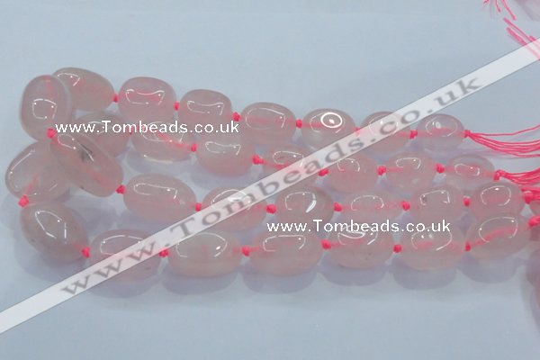 CNG351 15.5 inches 15*20mm - 25*30mm nuggets rose quartz beads