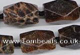 CNG3523 15.5 inches 15*25mm faceted nuggets fossil coral beads