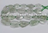 CNG3535 15.5 inches 25*30mm - 30*40mm freeform green quartz beads