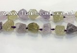 CNG3575 18*20mm - 25*30mm nuggets rough amethyst & lemon quartz beads