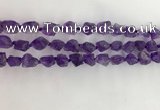 CNG3582 15.5 inches 8*10mm - 10*12mm nuggets matte amethyst beads