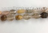 CNG3584 15*25mm - 20*35mm faceted nuggets mixed rutilated quartz beads