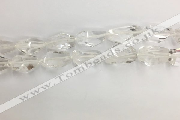 CNG3593 15*25mm - 20*35mm faceted nuggets white crystal beads