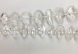 CNG3594 15*25mm - 25*35mm faceted nuggets white crystal beads