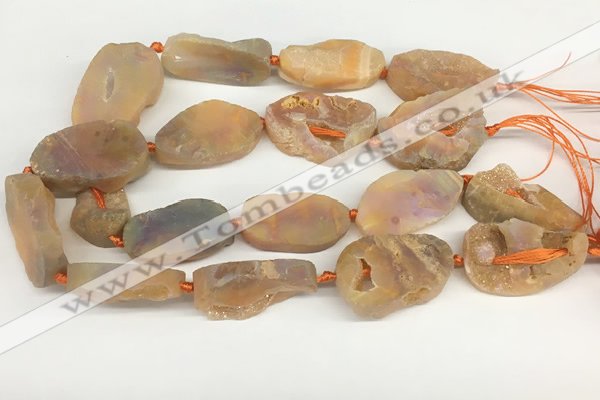 CNG3620 20*35mm - 30*45mm freeform plated druzy agate beads