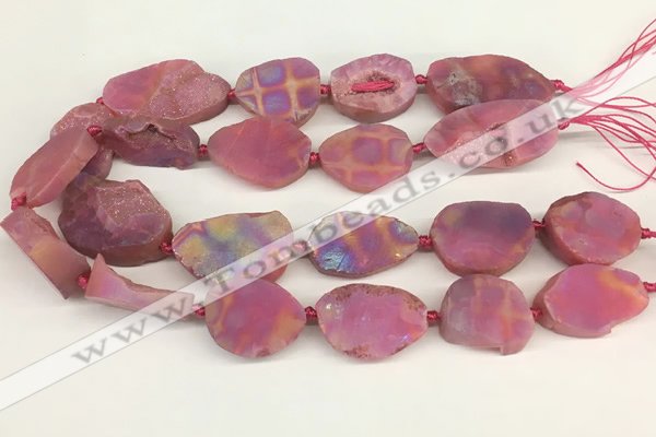 CNG3621 20*35mm - 30*45mm freeform plated druzy agate beads