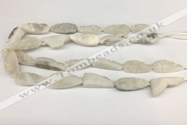 CNG3625 15.5 inches 12*35mm teardrop druzy agate beads