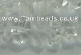 CNG365 15.5 inches 10*20mm faceted nuggets white crystal beads