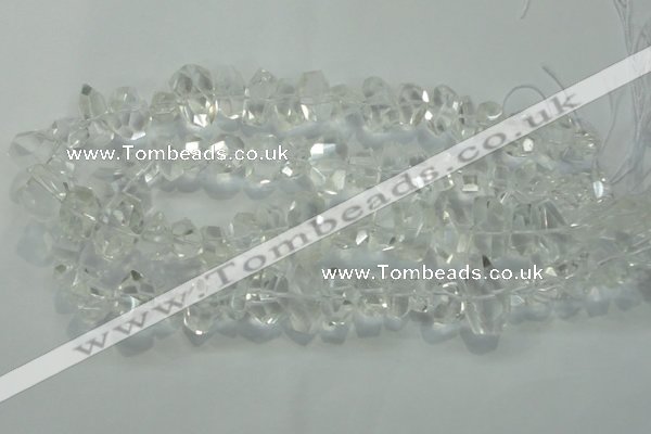 CNG365 15.5 inches 10*20mm faceted nuggets white crystal beads