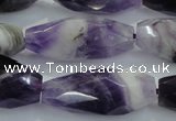 CNG372 15.5 inches 16*35mm faceted nuggets amethyst beads