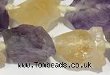 CNG3721 15.5 inches 12*14mm - 15*20mm nuggets rough amethyst & citrine beads